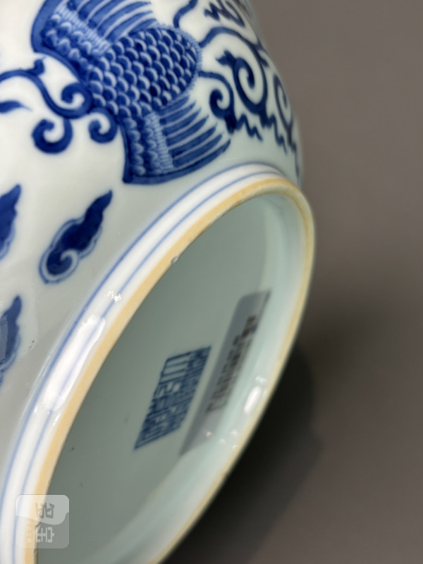 清乾隆 青花双凤纹盘 - 图12